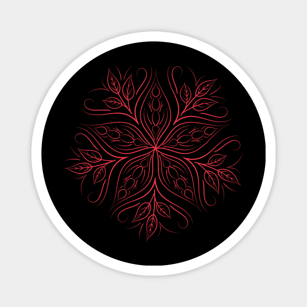 Red Mandala Magnet by SWON Design